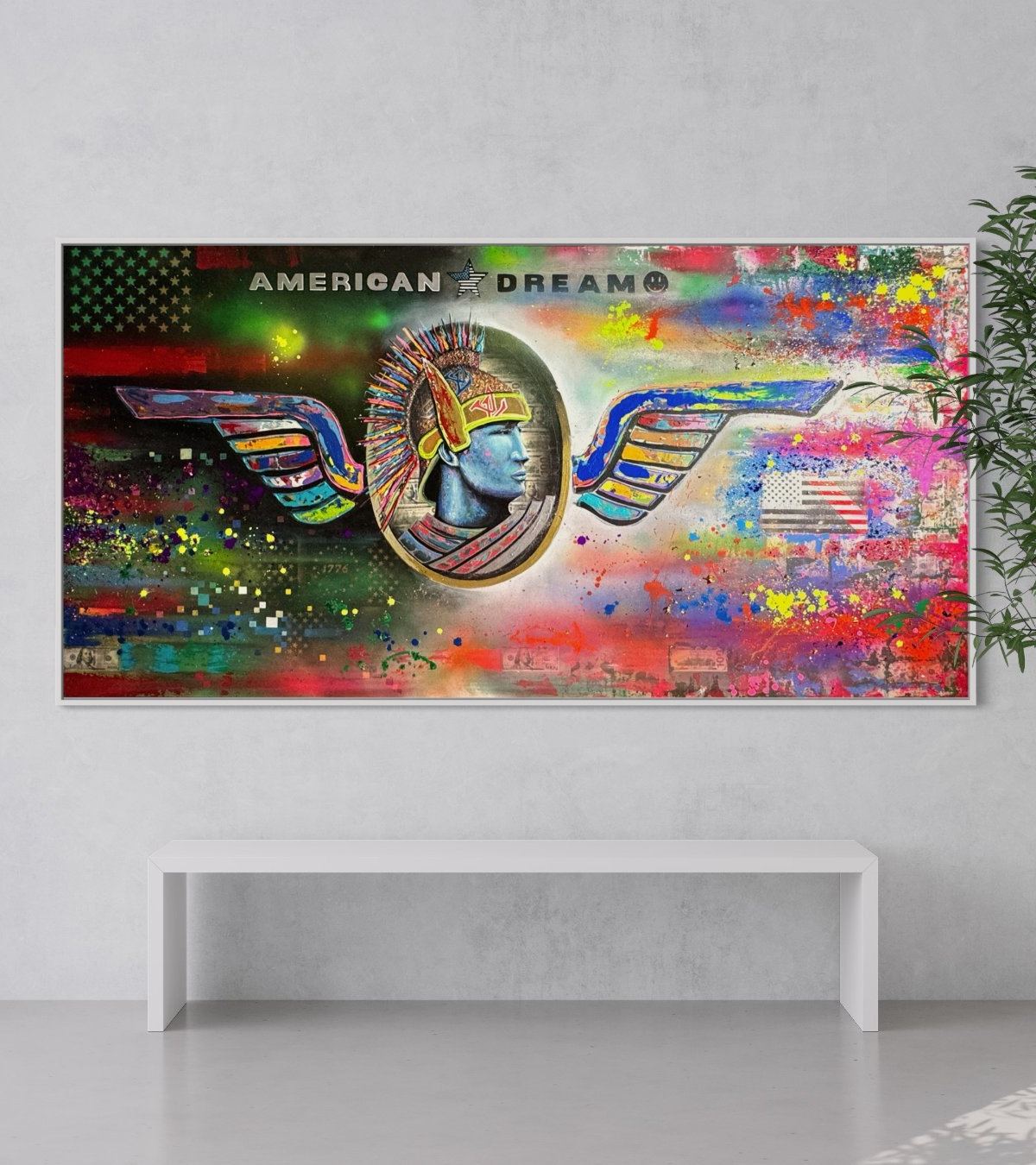 American Dream — Acrylic, Gold Leaf, Spray Paint & Glitter by Vitale Art