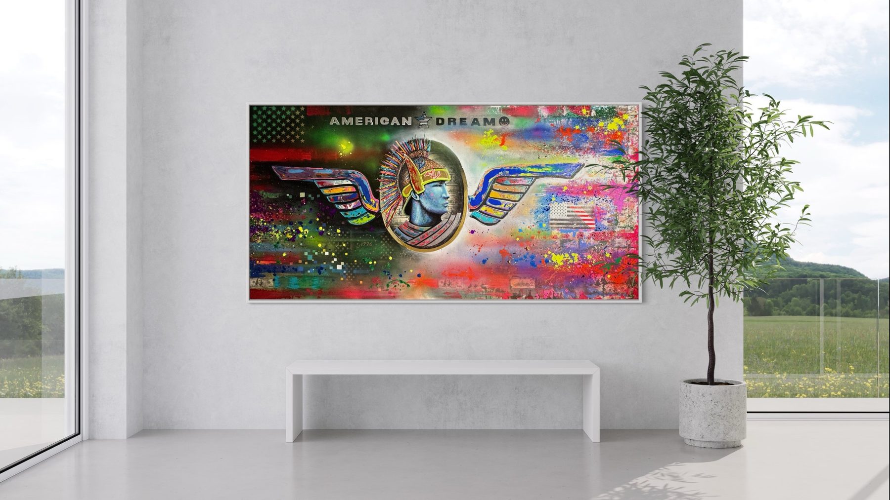 American Dream by Vitale Art — Acrylic, Gold Leaf, Spray Paint & Glitter