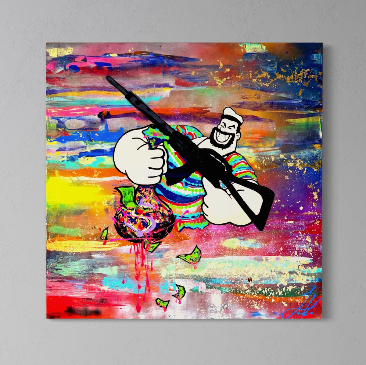 Brutus — Acrylic, Gold Leaf, Resin by Vitale Art