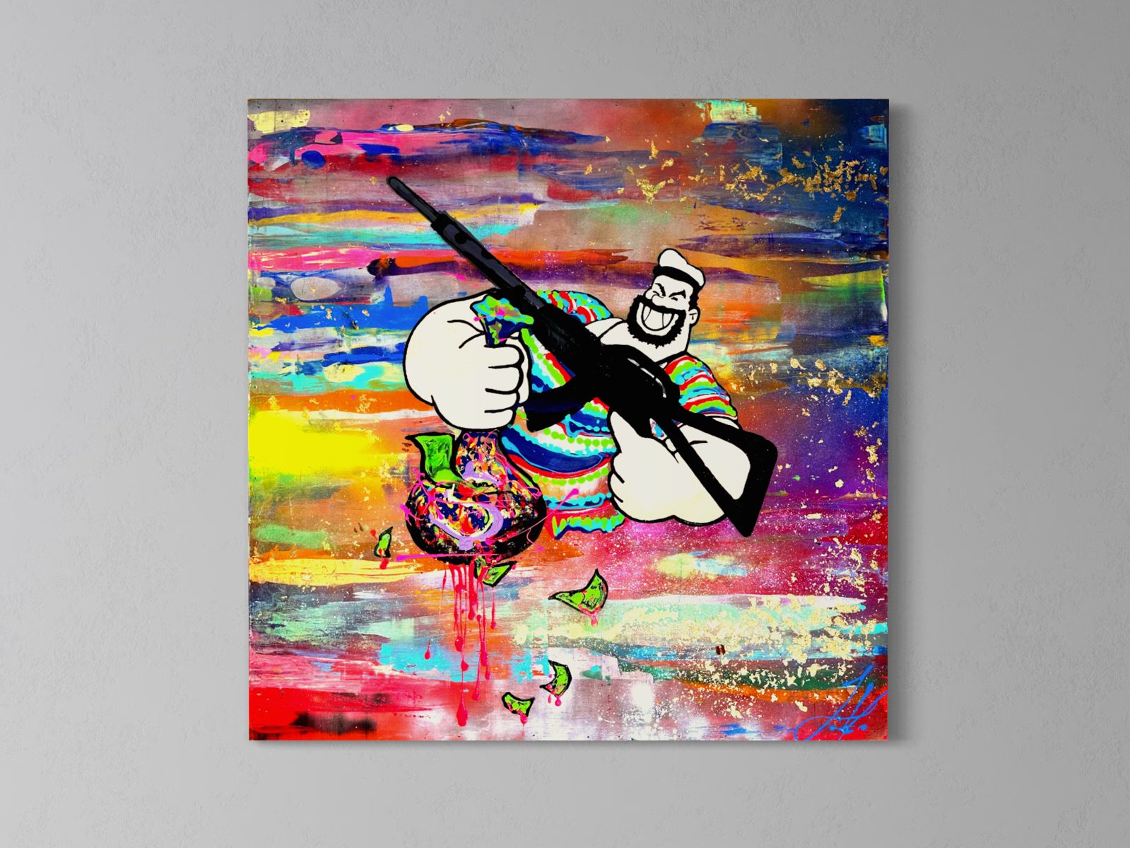 Brutus by Vitale Art — Acrylic, Gold Leaf, Resin