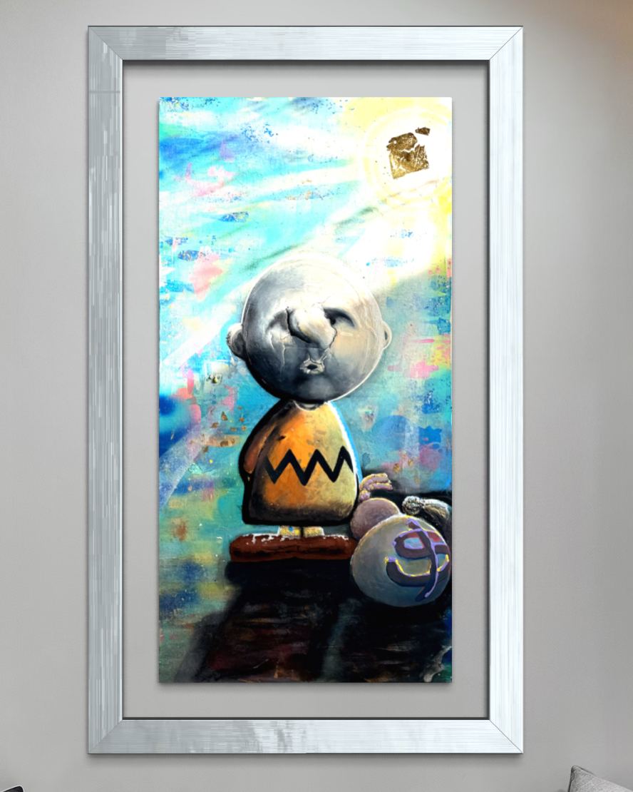 Retirement — Acrylic & Spray Paint, 24K Gold, on Canvas by Vitale Art