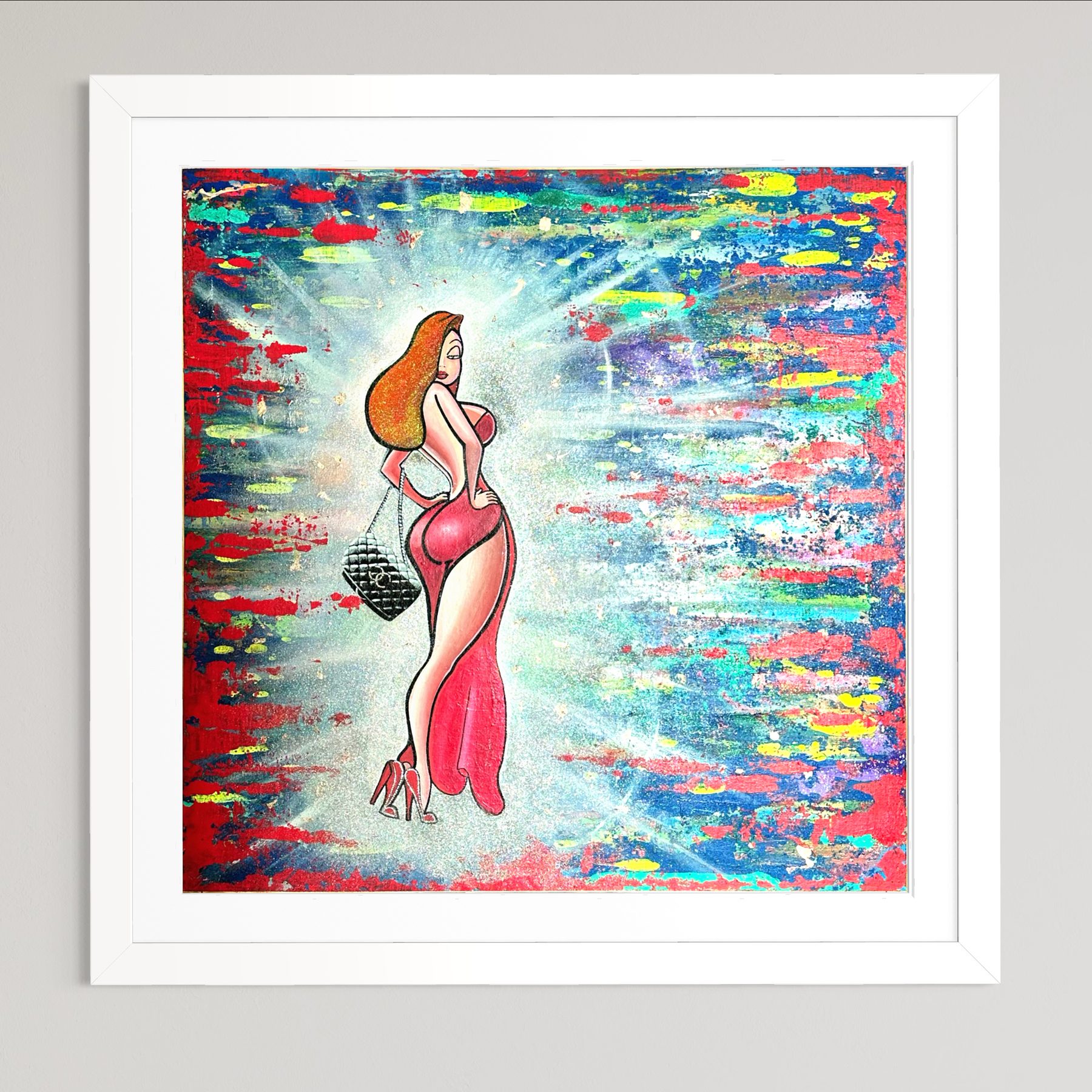 First Crush by Vitale Art — Acrylic & Spray Paint, 24K Gold Leaf, Glitter, Resin