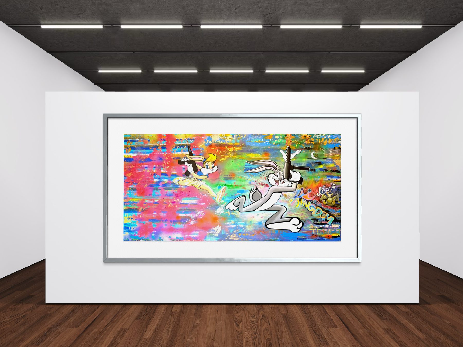 Bunny & Clyde by Vitale Art — Acrylic, Gold Leaf, Spray Paint